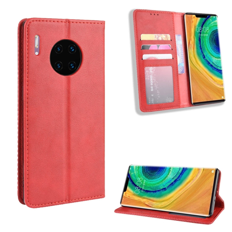 Magnetic Buckle Retro Crazy Horse Texture Horizontal Flip Leather Case for Huawei Mate 30 Pro , with Holder & Card Slots & Photo Frame