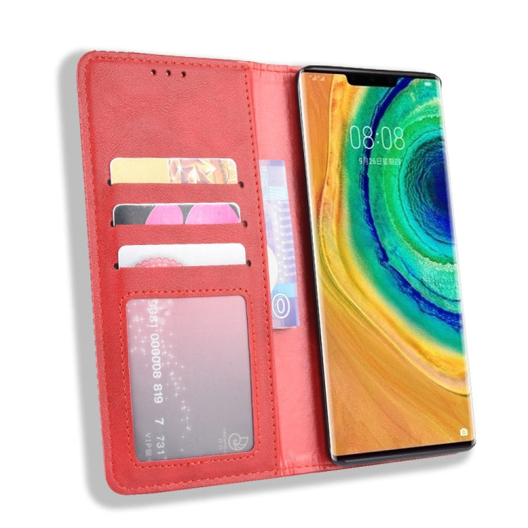 Magnetic Buckle Retro Crazy Horse Texture Horizontal Flip Leather Case for Huawei Mate 30 Pro , with Holder & Card Slots & Photo Frame