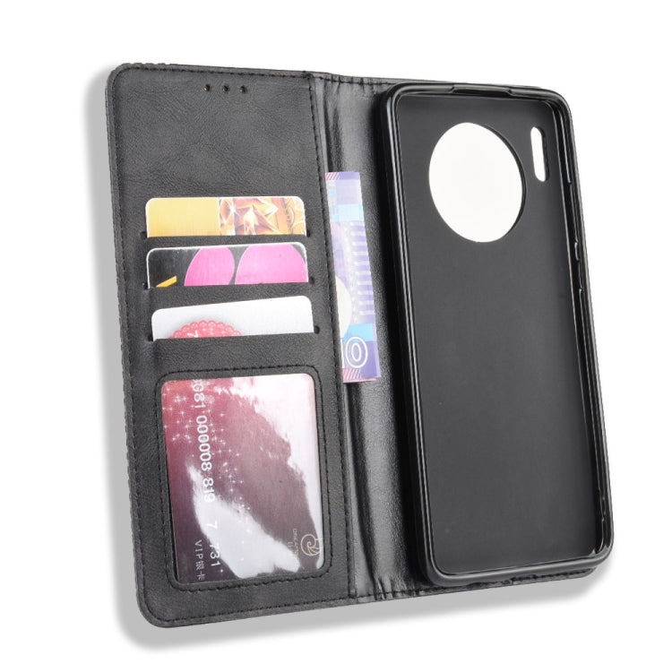 Magnetic Buckle Retro Crazy Horse Texture Horizontal Flip Leather Case for Huawei Mate 30  , with Holder & Card Slots & Photo Frame