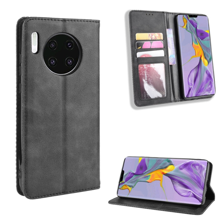 Magnetic Buckle Retro Crazy Horse Texture Horizontal Flip Leather Case for Huawei Mate 30  , with Holder & Card Slots & Photo Frame