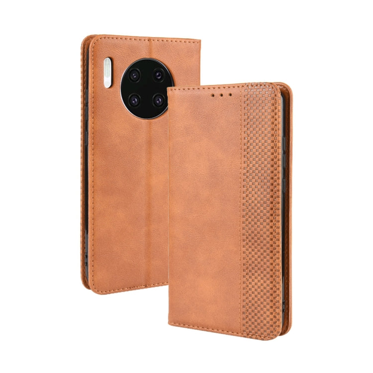 Magnetic Buckle Retro Crazy Horse Texture Horizontal Flip Leather Case for Huawei Mate 30  , with Holder & Card Slots & Photo Frame