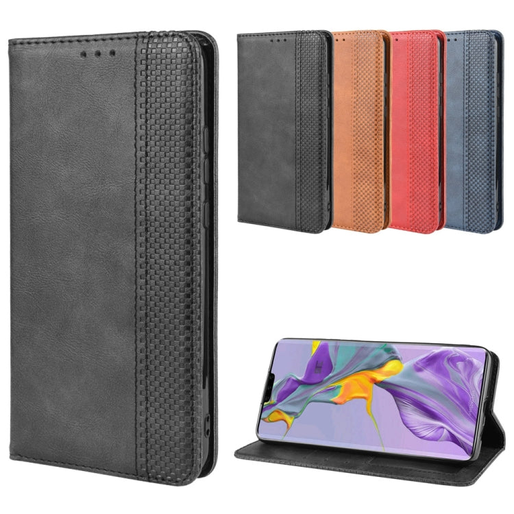 Magnetic Buckle Retro Crazy Horse Texture Horizontal Flip Leather Case for Huawei Mate 30  , with Holder & Card Slots & Photo Frame