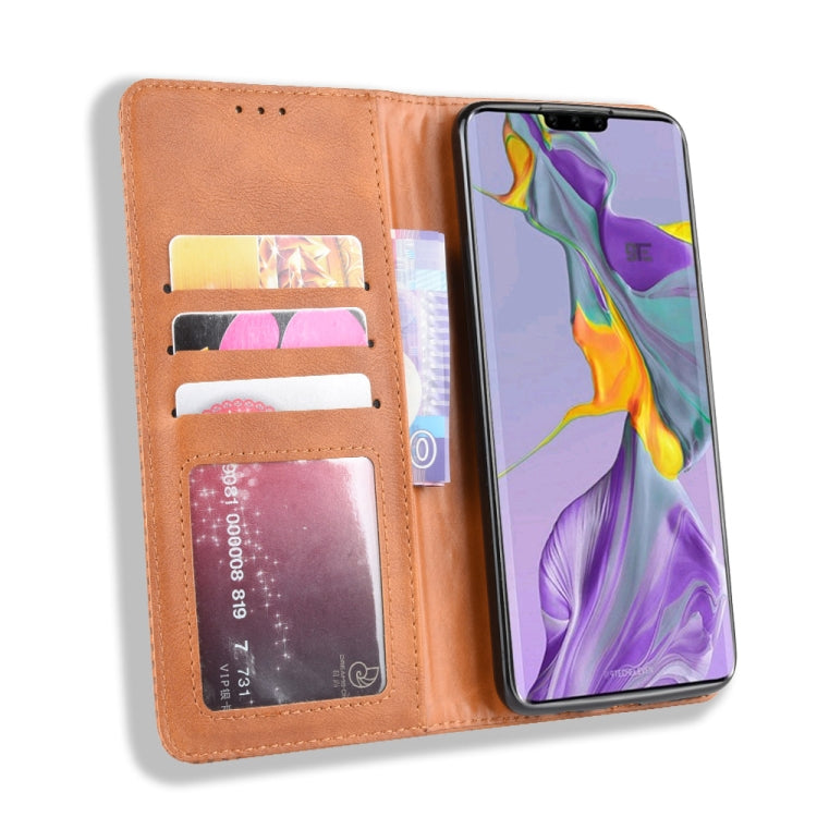 Magnetic Buckle Retro Crazy Horse Texture Horizontal Flip Leather Case for Huawei Mate 30  , with Holder & Card Slots & Photo Frame