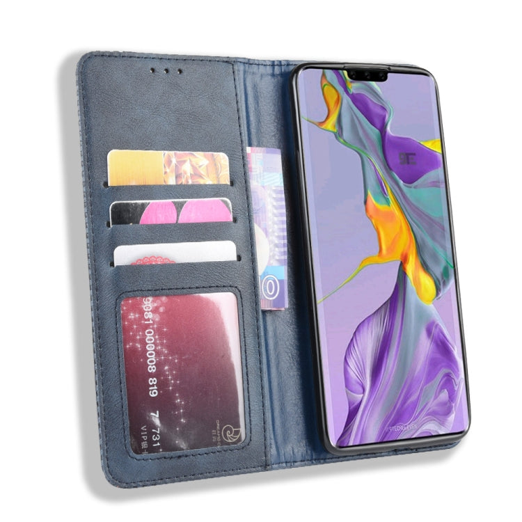 Magnetic Buckle Retro Crazy Horse Texture Horizontal Flip Leather Case for Huawei Mate 30  , with Holder & Card Slots & Photo Frame