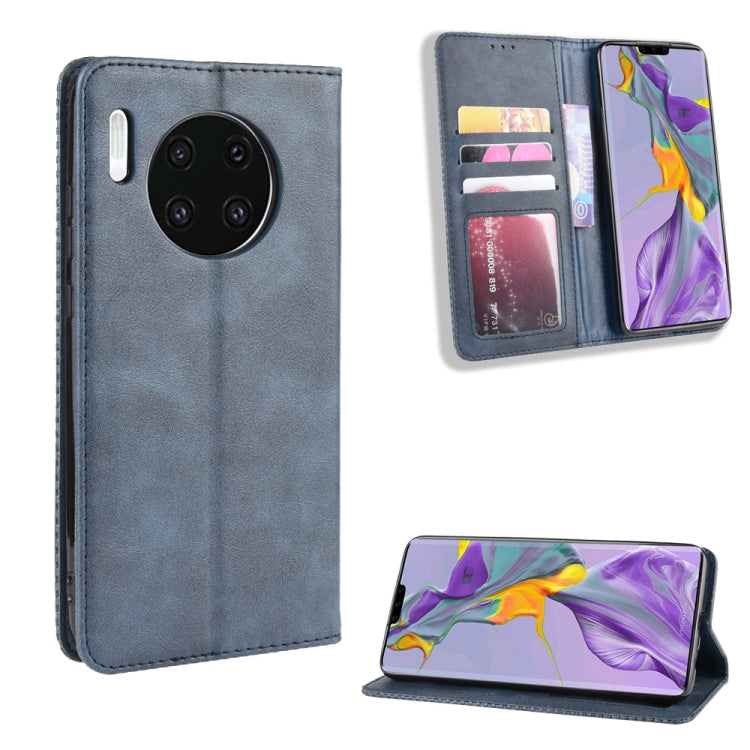 Magnetic Buckle Retro Crazy Horse Texture Horizontal Flip Leather Case for Huawei Mate 30  , with Holder & Card Slots & Photo Frame