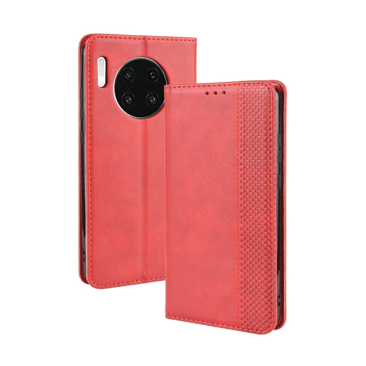 Magnetic Buckle Retro Crazy Horse Texture Horizontal Flip Leather Case for Huawei Mate 30  , with Holder & Card Slots & Photo Frame