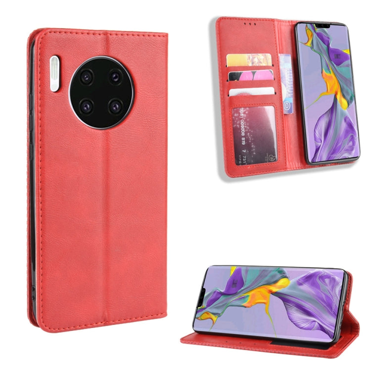 Magnetic Buckle Retro Crazy Horse Texture Horizontal Flip Leather Case for Huawei Mate 30  , with Holder & Card Slots & Photo Frame