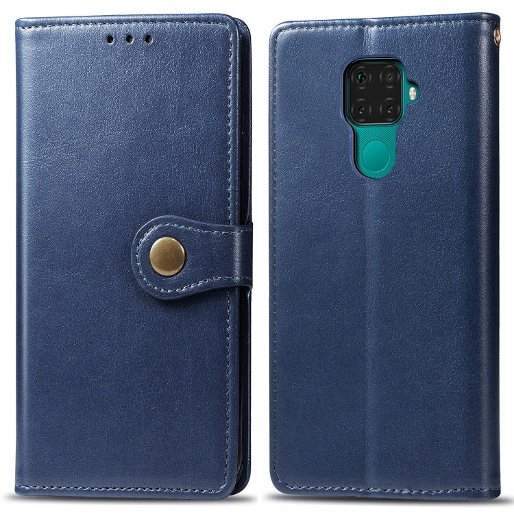 For Huawei Mate 30 Lite / Nova 5i Pro Retro Solid Color Leather Buckle Mobile Phone Protection Leather Case with Photo Frame & Card Slot & Wallet & Bracket Function