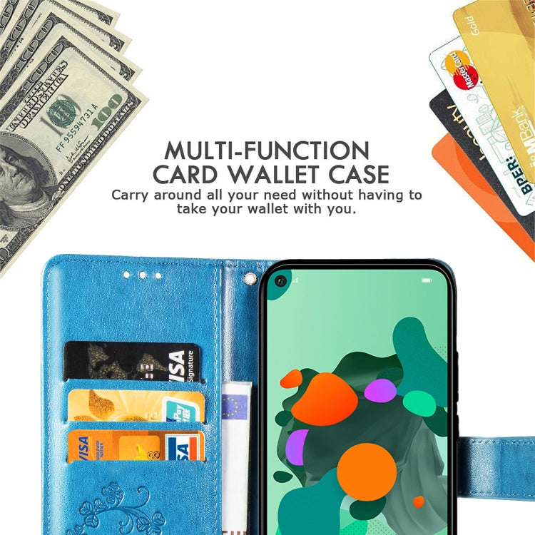 For Huawei Mate 30 Lite / Nova 5i Pro Lucky Clover Pressed Flowers Pattern Leather Case , with Holder & Card Slots & Wallet & Hand Strap