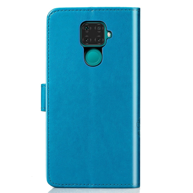 For Huawei Mate 30 Lite / Nova 5i Pro Lucky Clover Pressed Flowers Pattern Leather Case , with Holder & Card Slots & Wallet & Hand Strap