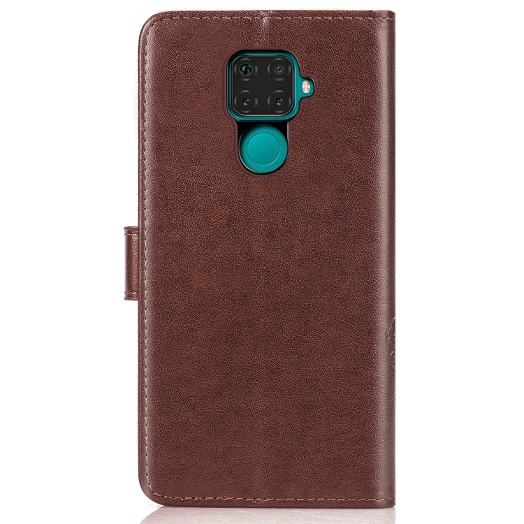 For Huawei Mate 30 Lite / Nova 5i Pro Lucky Clover Pressed Flowers Pattern Leather Case , with Holder & Card Slots & Wallet & Hand Strap