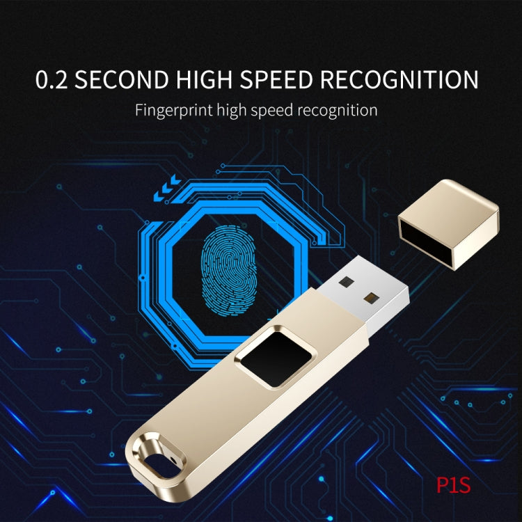 JEDX-P1S High Speed USB 2.0 Transmission Metal 32GB Fingerprint Encryption USB Disk