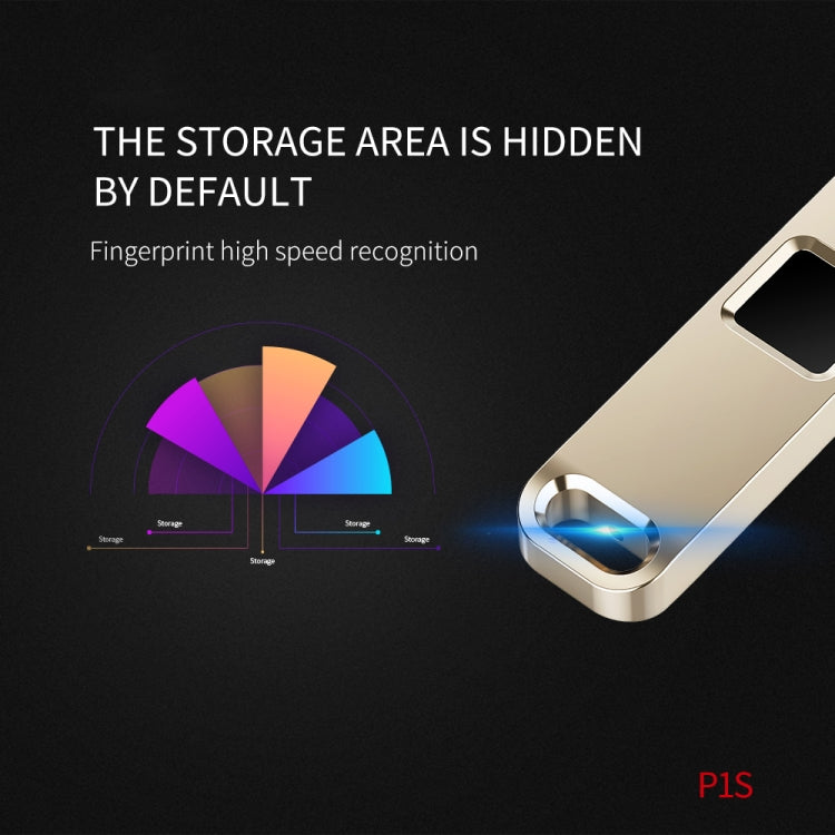JEDX-P1S High Speed USB 2.0 Transmission Metal 32GB Fingerprint Encryption USB Disk
