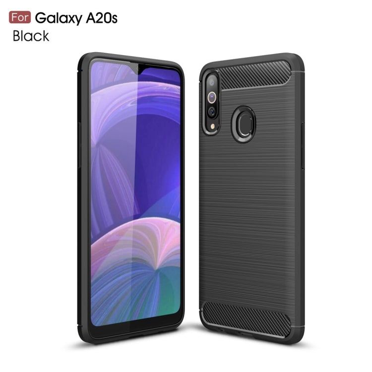 Brushed Texture Carbon Fiber TPU Case for Galaxy A20s