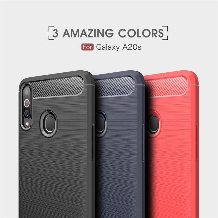 Brushed Texture Carbon Fiber TPU Case for Galaxy A20s