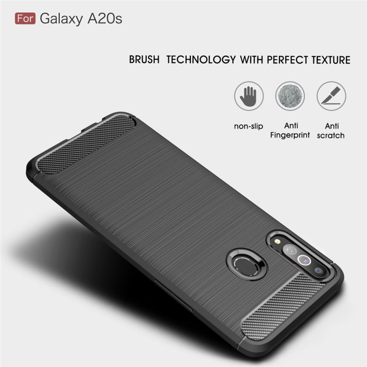 Brushed Texture Carbon Fiber TPU Case for Galaxy A20s