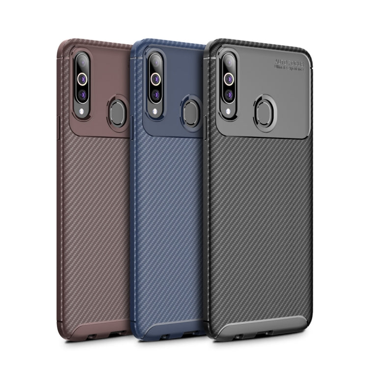 Beetle Series Carbon Fiber Texture Shockproof TPU Case for Galaxy A20s