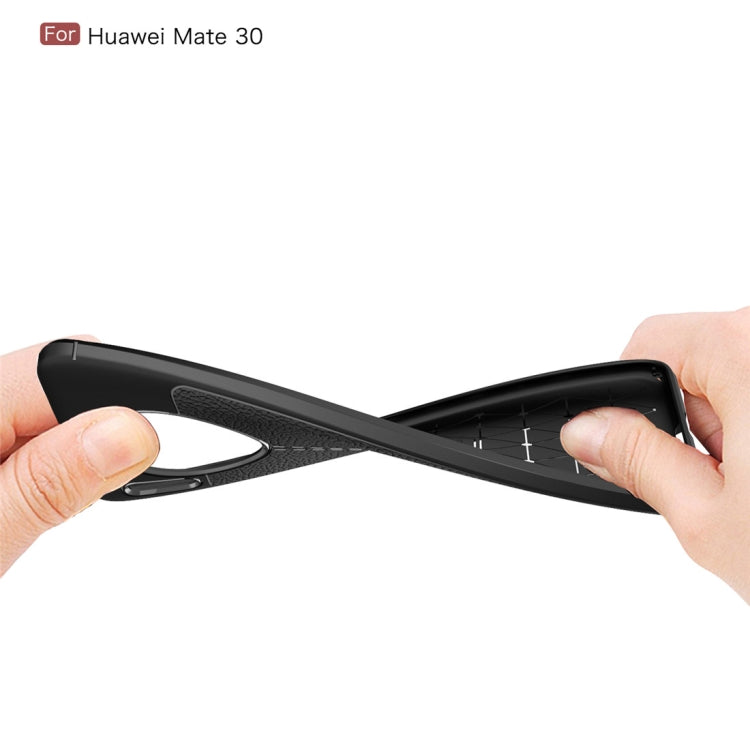 Litchi Texture TPU Shockproof Case for Huawei Mate 30(Navy Blue)