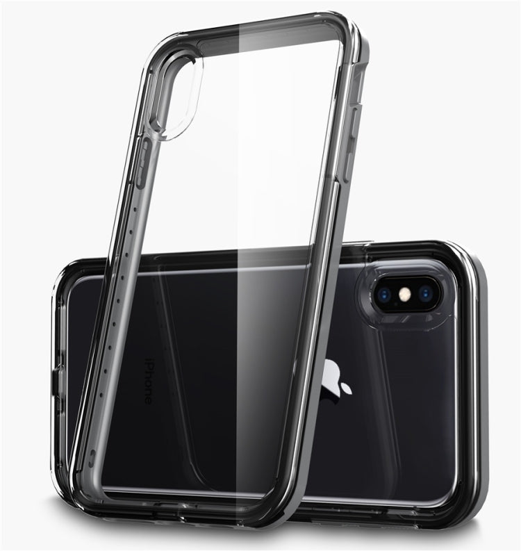 For iPhone X / XS Grey+Black 2 in 1 TPU+PC Solid Color Combination Drop