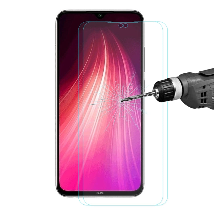 2 PCS ENKAY Hat-prince 0.26mm 9H 2.5D Curved Edge Tempered Glass Film for Xiaomi Redmi Note 8