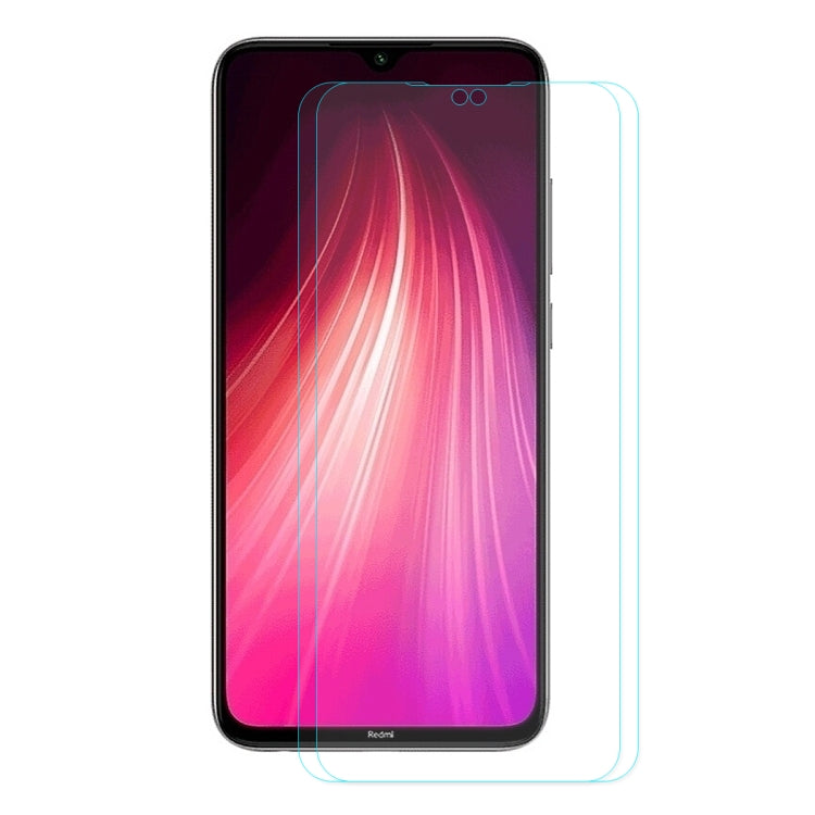 2 PCS ENKAY Hat-prince 0.26mm 9H 2.5D Curved Edge Tempered Glass Film for Xiaomi Redmi Note 8