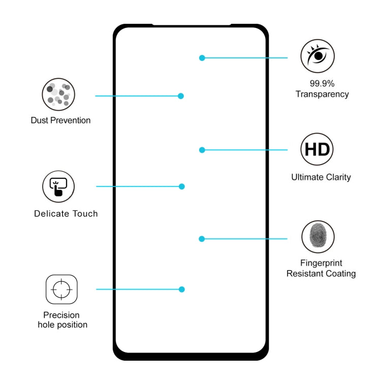 ENKAY Hat-prince Full Glue 0.26mm 9H 2.5D Tempered Glass Full Coverage Film for OPPO Realme X