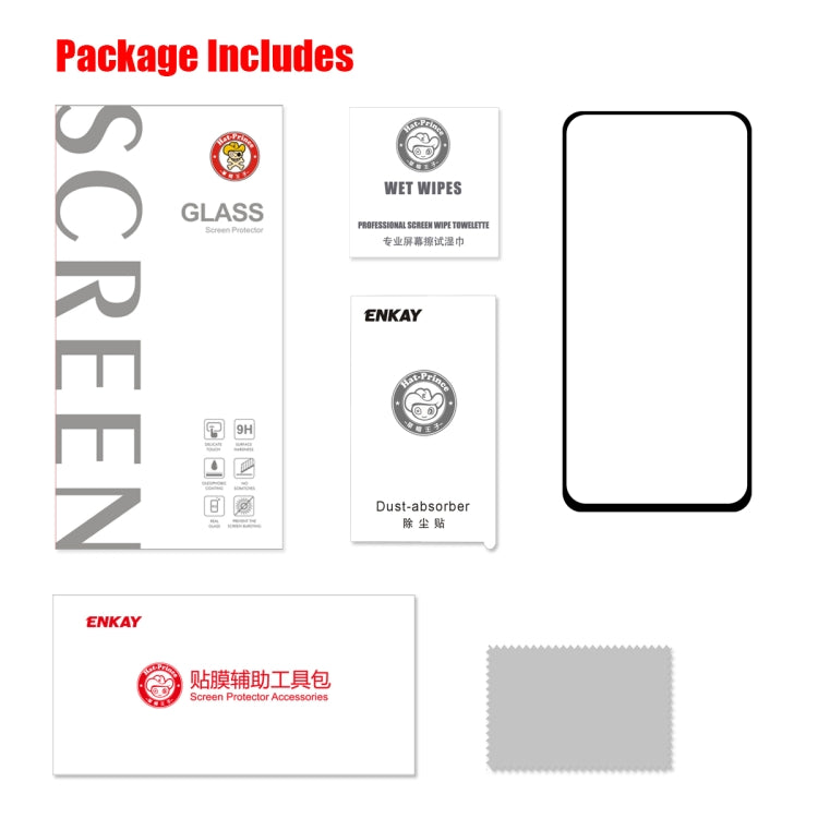 ENKAY Hat-prince Full Glue 0.26mm 9H 2.5D Tempered Glass Full Coverage Film for OPPO Reno