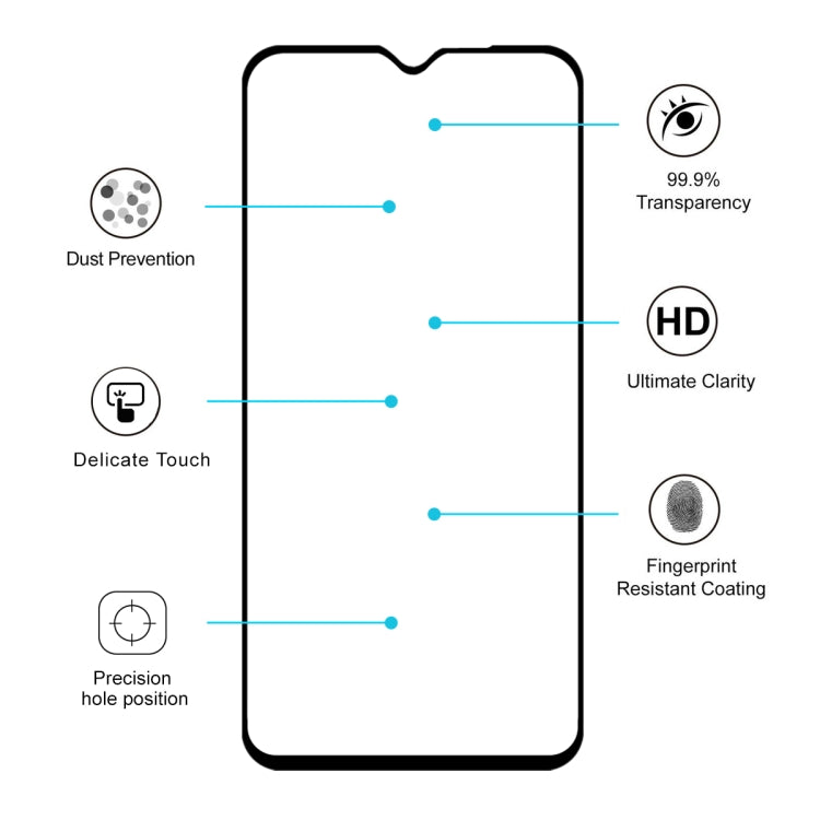 2 PCS ENKAY Hat-prince Full Glue 0.26mm 9H 2.5D Tempered Glass Full Coverage Film for Redmi Note 8 Pro