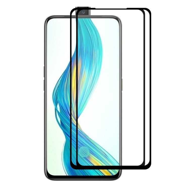 2 PCS ENKAY Hat-prince Full Glue 0.26mm 9H 2.5D Tempered Glass Full Coverage Film for OPPO Realme X