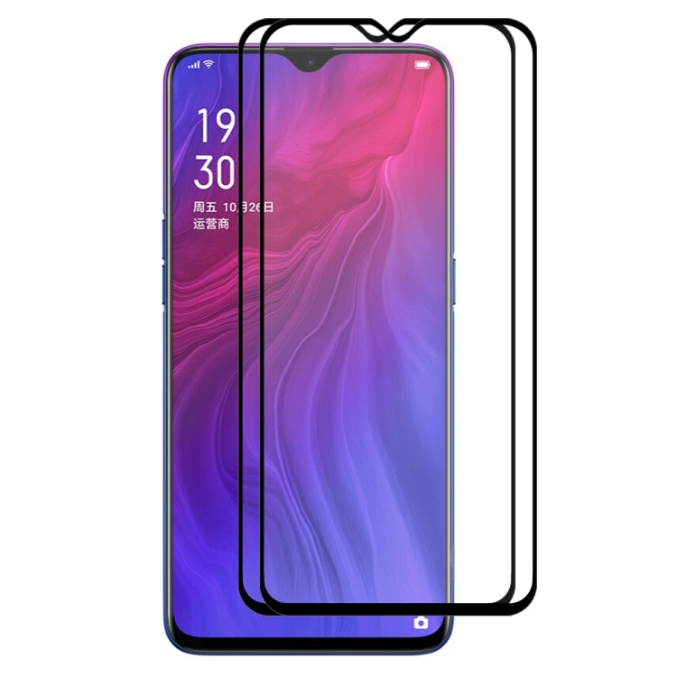 2 PCS ENKAY Hat-prince Full Glue 0.26mm 9H 2.5D Tempered Glass Full Coverage Film for OPPO Reno Z / Realme X Lite / R17