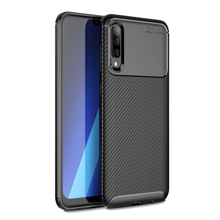 For Galaxy A30s Carbon Fiber Texture Shockproof TPU Case