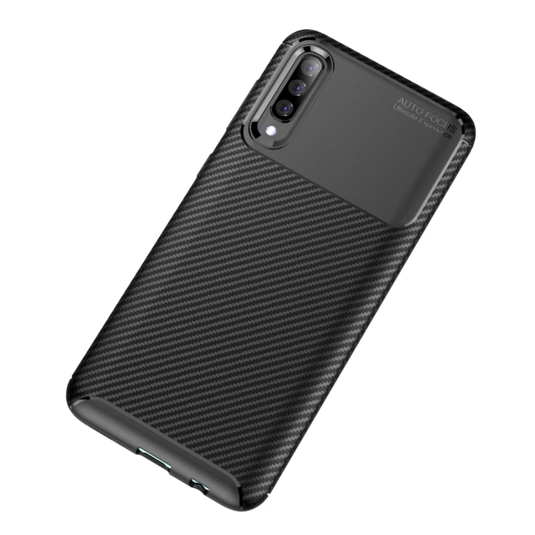 For Galaxy A30s Carbon Fiber Texture Shockproof TPU Case