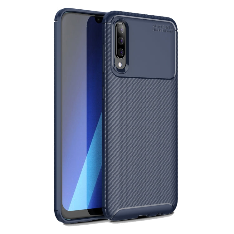 For Galaxy A30s Carbon Fiber Texture Shockproof TPU Case