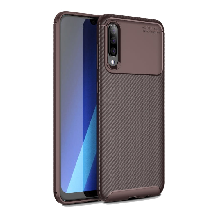 For Galaxy A30s Carbon Fiber Texture Shockproof TPU Case