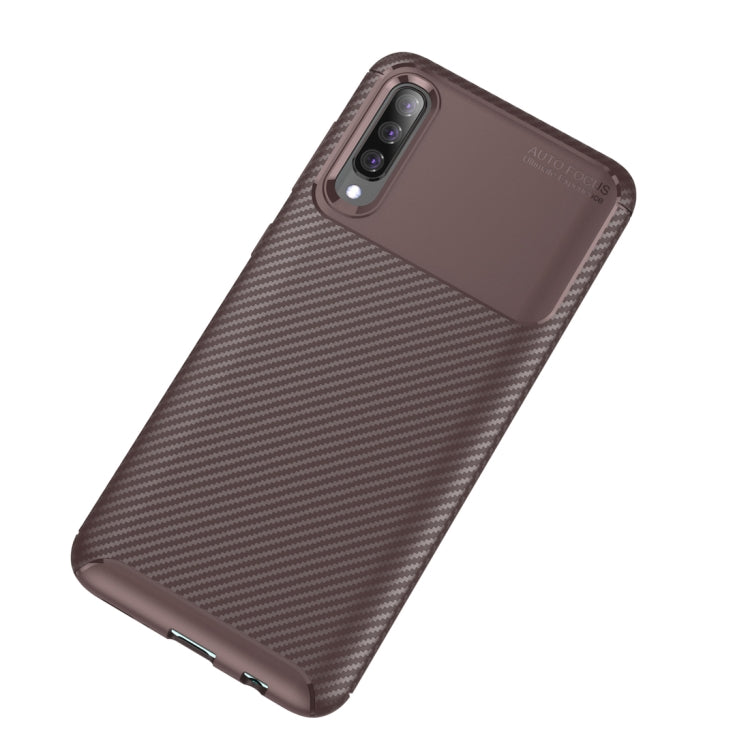 For Galaxy A30s Carbon Fiber Texture Shockproof TPU Case