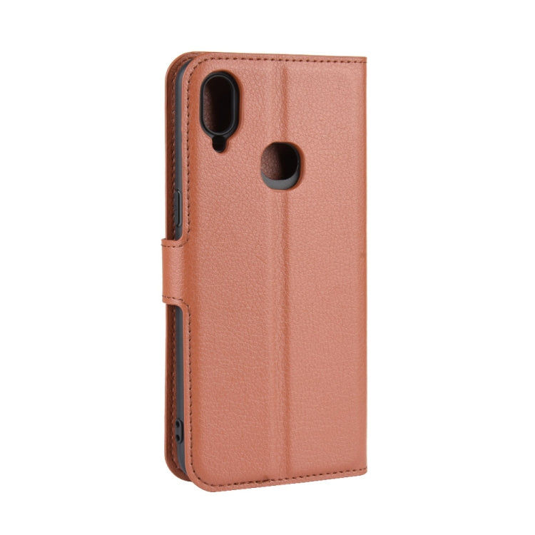 For Galaxy A10s Litchi Texture Horizontal Flip Leather Case with Wallet & Holder & Card Slots