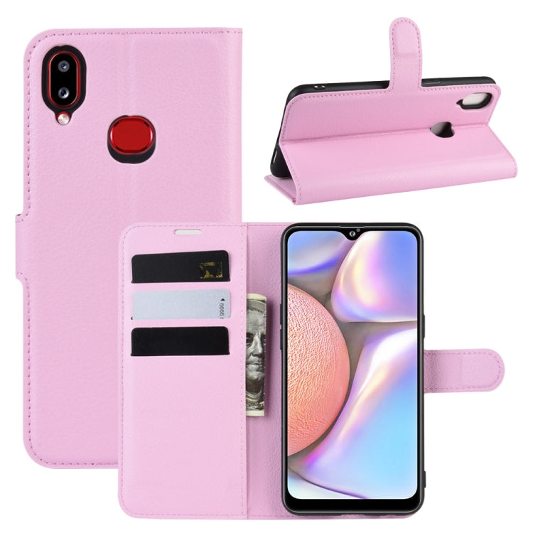 For Galaxy A10s Litchi Texture Horizontal Flip Leather Case with Wallet & Holder & Card Slots