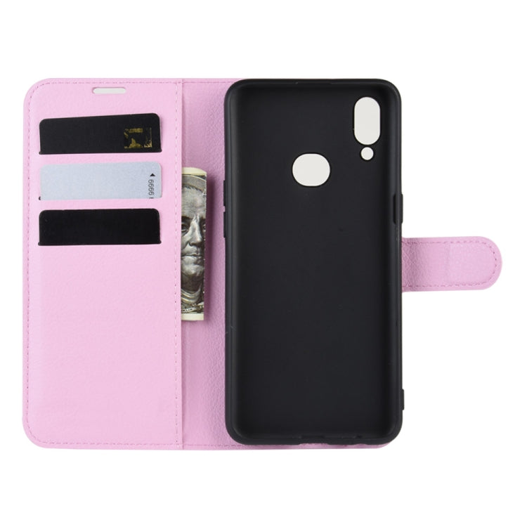 For Galaxy A10s Litchi Texture Horizontal Flip Leather Case with Wallet & Holder & Card Slots