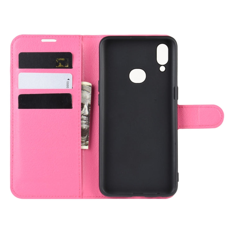 For Galaxy A10s Litchi Texture Horizontal Flip Leather Case with Wallet & Holder & Card Slots