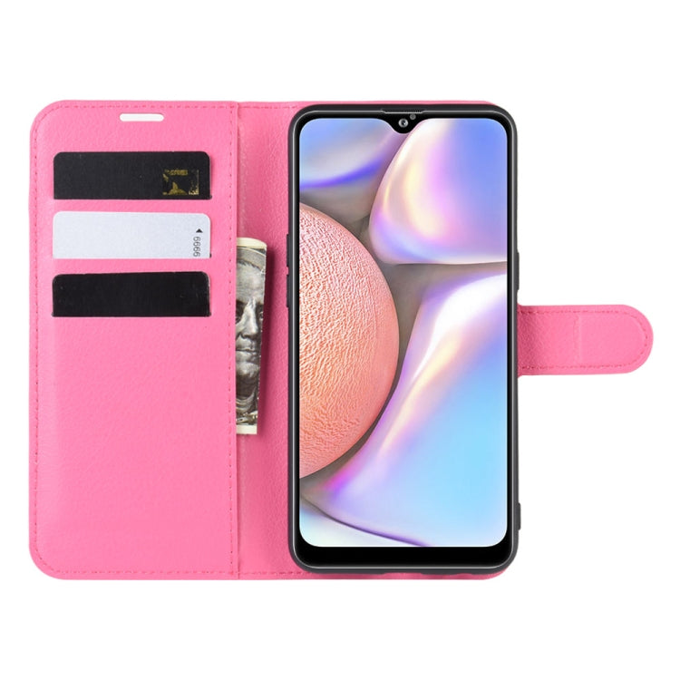 For Galaxy A10s Litchi Texture Horizontal Flip Leather Case with Wallet & Holder & Card Slots