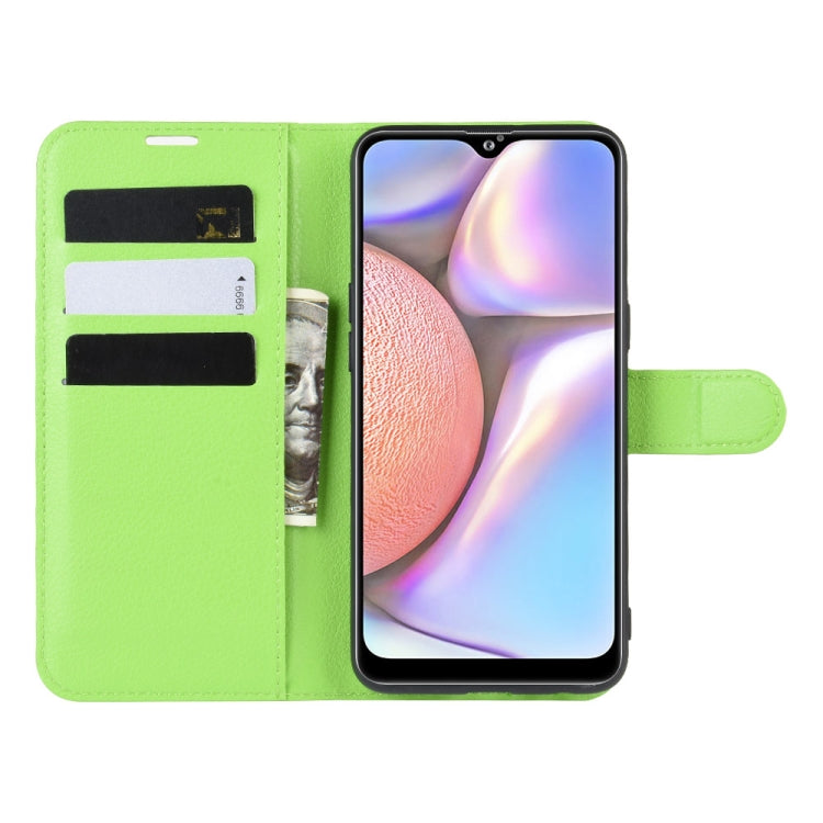 For Galaxy A10s Litchi Texture Horizontal Flip Leather Case with Wallet & Holder & Card Slots