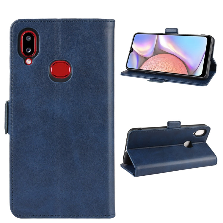 For Galaxy A10s Dual-side Magnetic Buckle Horizontal Flip Leather Case with Holder & Card Slots & Wallet & Photo Frame