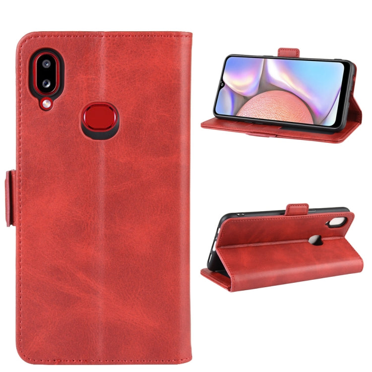 For Galaxy A10s Dual-side Magnetic Buckle Horizontal Flip Leather Case with Holder & Card Slots & Wallet & Photo Frame