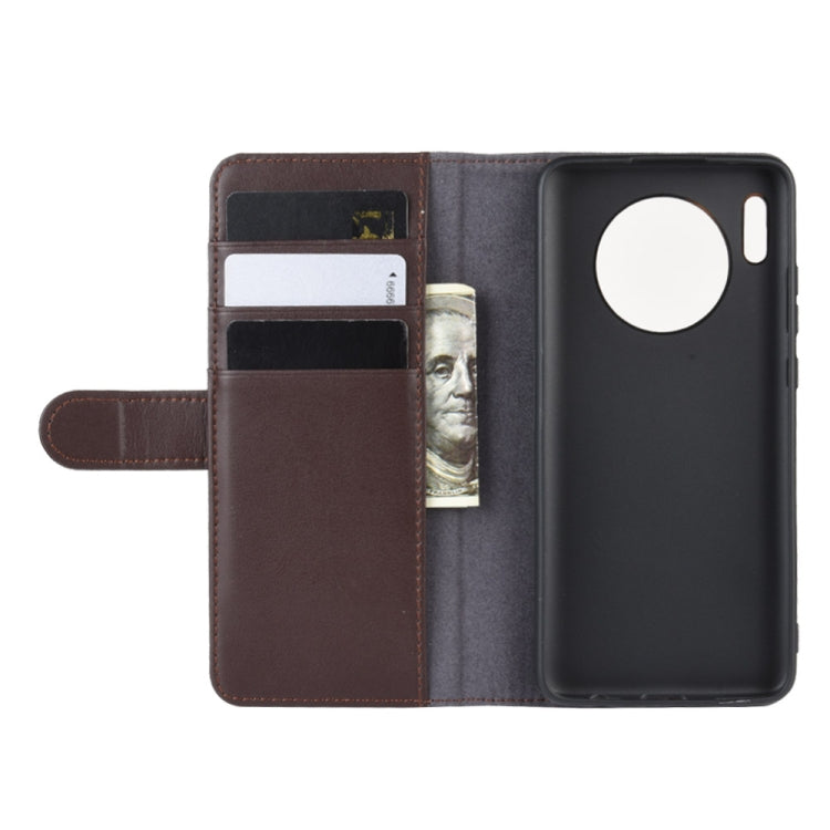 For Huawei Mate 30 Horizontal Flip Genuine Leather Case with Card Slots & Holder & Wallet
