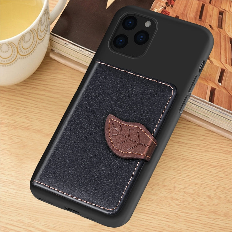 For iPhone 11 Pro Litchi Pattern Card Bag Wallet Bracket + TPU Phone Casewith Card Slot Wallet Bracket Function