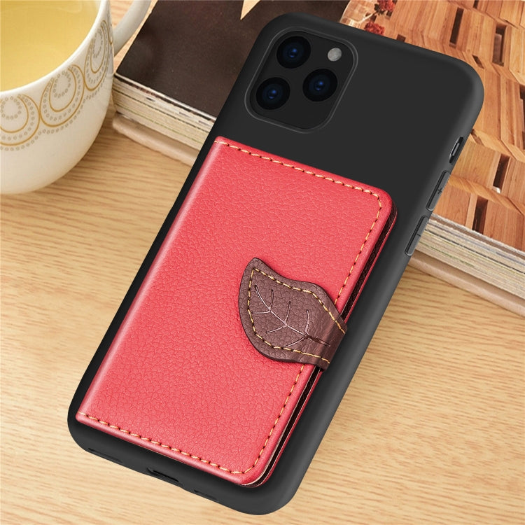 For iPhone 11 Pro Litchi Pattern Card Bag Wallet Bracket + TPU Phone Casewith Card Slot Wallet Bracket Function