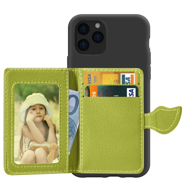 For iPhone 11 Litchi Pattern Card Bag Wallet Bracket + TPU Phone Case with Card Slot Wallet Bracket Function