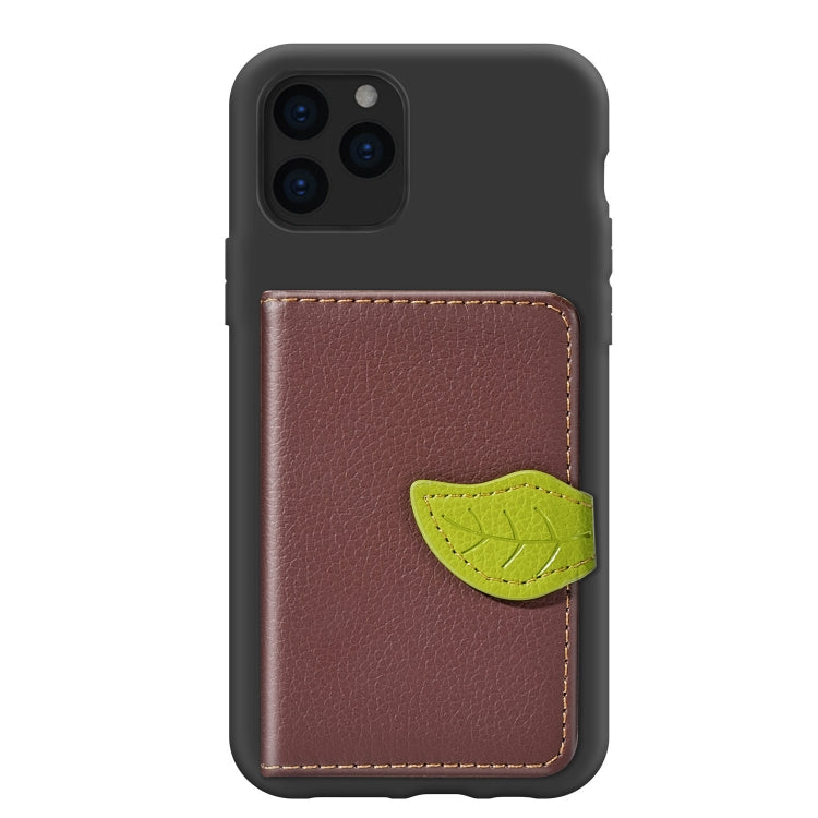 For iPhone 11 Litchi Pattern Card Bag Wallet Bracket + TPU Phone Case with Card Slot Wallet Bracket Function