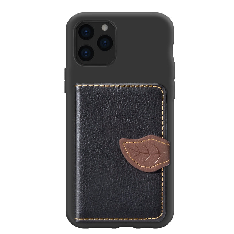For iPhone 11 Pro Max Litchi Pattern Card Bag Wallet Bracket + TPU Phone Case with Card Slot Wallet Bracket Function