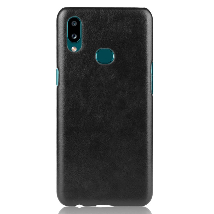 For Galaxy A10s Shockproof Litchi Texture PC + PU Case